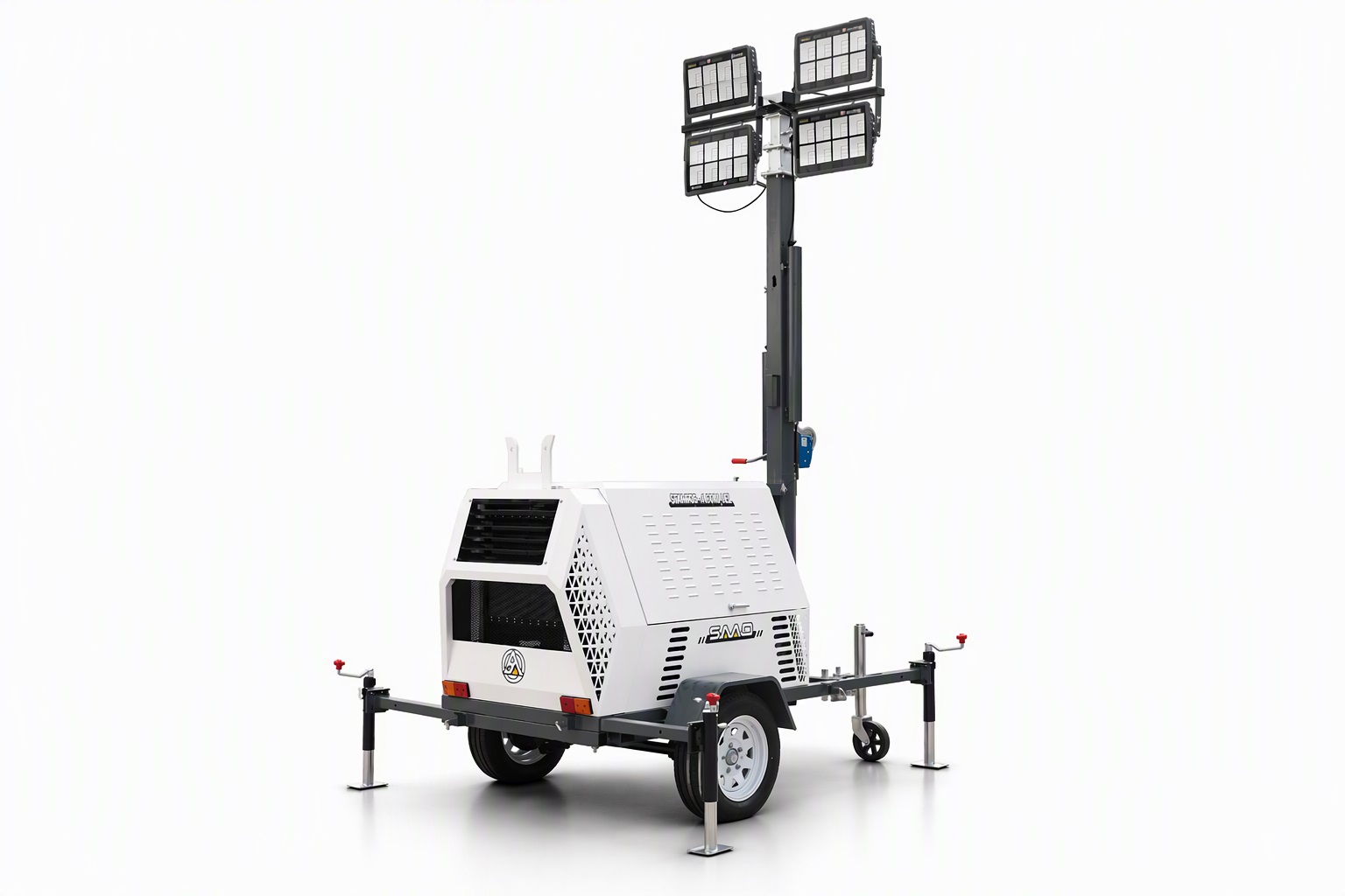 torre faro LED mobile diesel da 4,5 kW con albero di 7 m